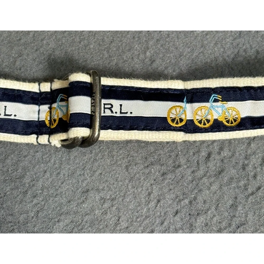 Ralph Lauren Polo RL Toddler Belt Striped‎ Bicycle Print D Ring Buckle 2t-4t